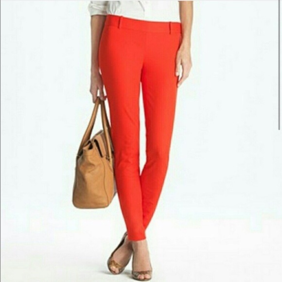J. Crew Pants - J. Crew Minnie Pant Orange Stretch Ankle Crop 366